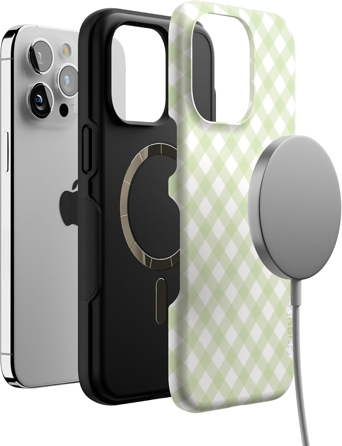 Casely iPhone 15 Pro Case | Mint Lattice | Sunday Best | Bold Protective Design | Compatible with MagSafe