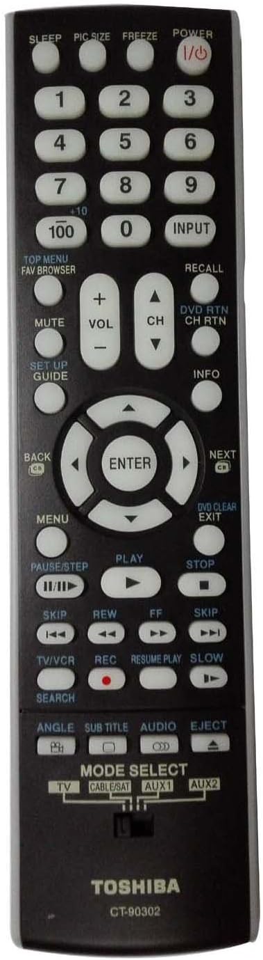 Brand New Original Toshiba Universal Remote Control CT-90302 CT90302 subs CT-90275 for TOSHIBA TV CABLE/SAT AUX1 AUX2 Universal Remote control--30 days warranty!