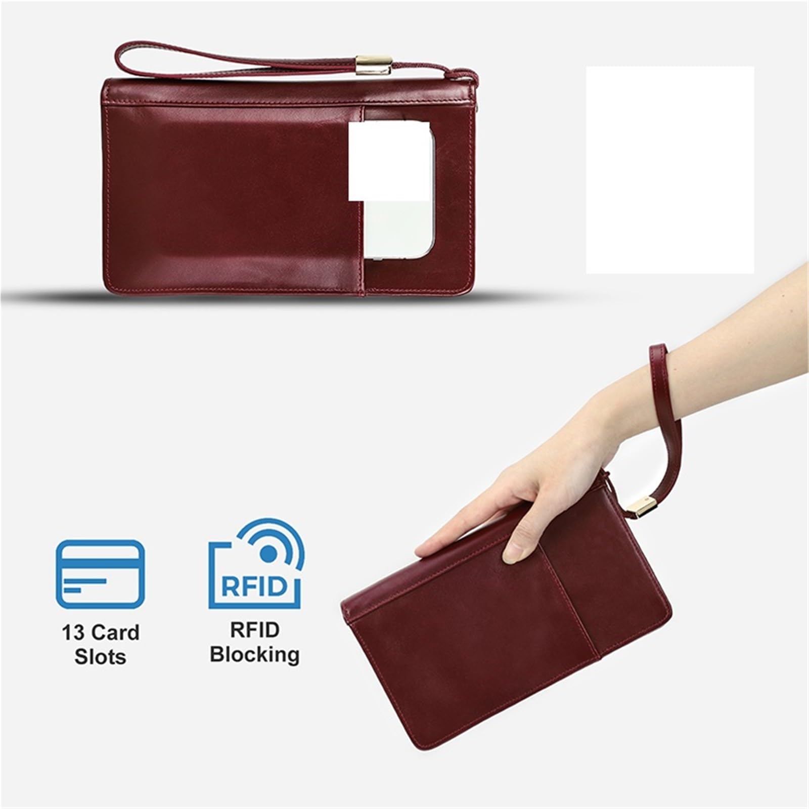 Funda de cuero for pasaporte familiar, bolso mano viaje, tarjetero, accesorios, estuche for documentos, funda for Para Documentos(Red)