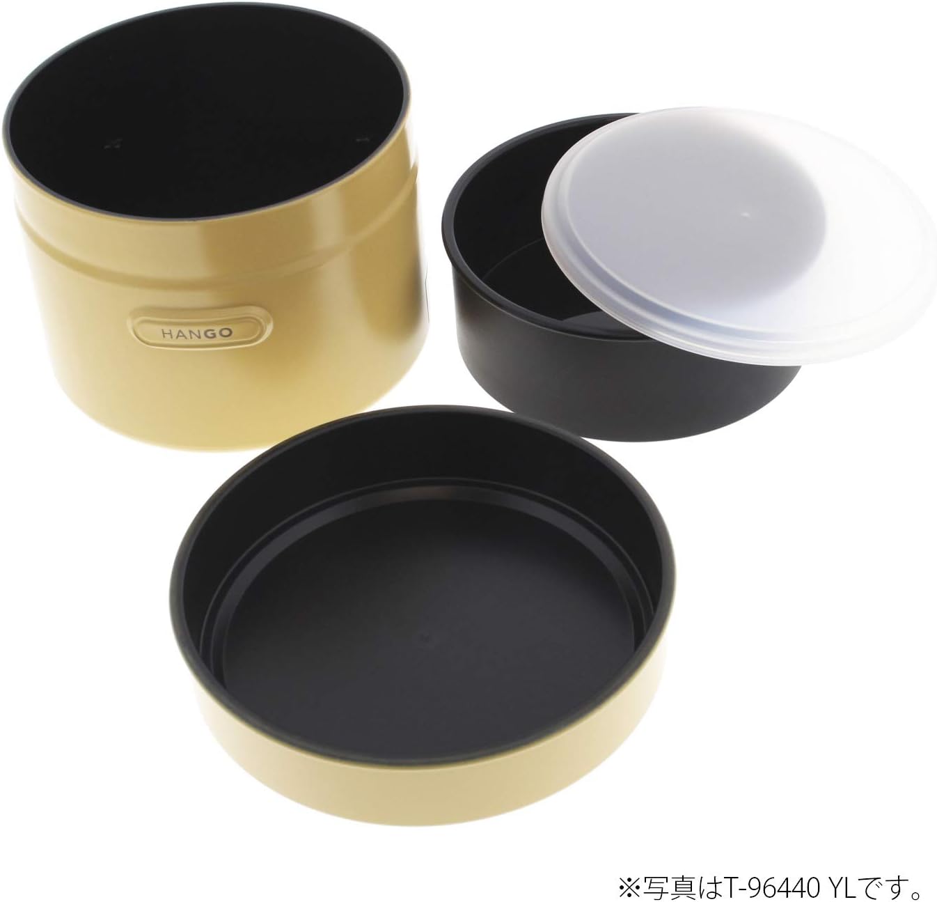 Takenaka T-96438 HANGO LUNCH Lunch Box, Round, Microwave Safe, Gray, Upper Level: 9.5 fl oz (280 ml), Lower Level: 11.8 fl oz (320 ml)