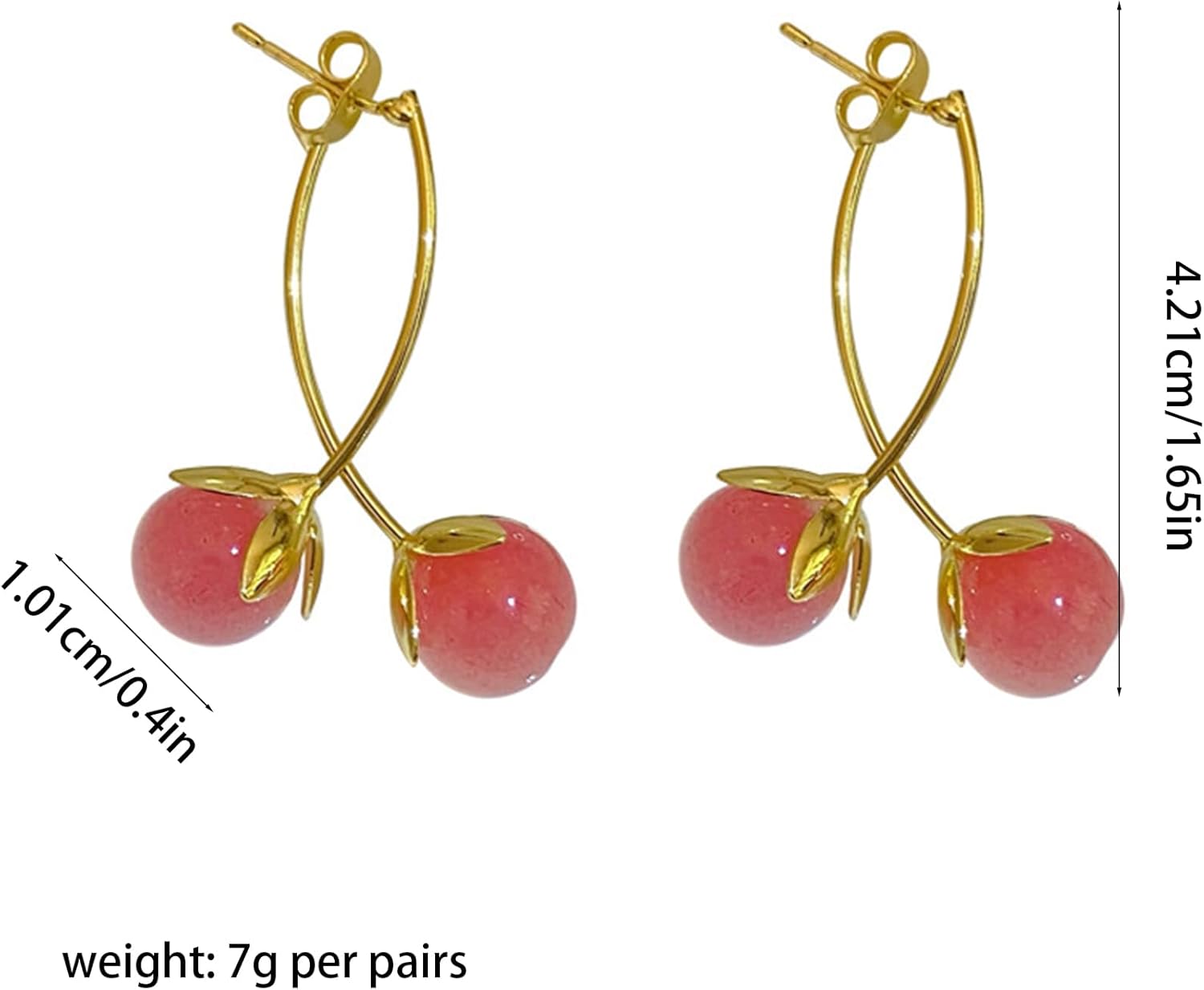 Cute Fruit Earrings for Women Funny Creative Resin Cherry Stud Earrings Unique Jewelry - Image 5