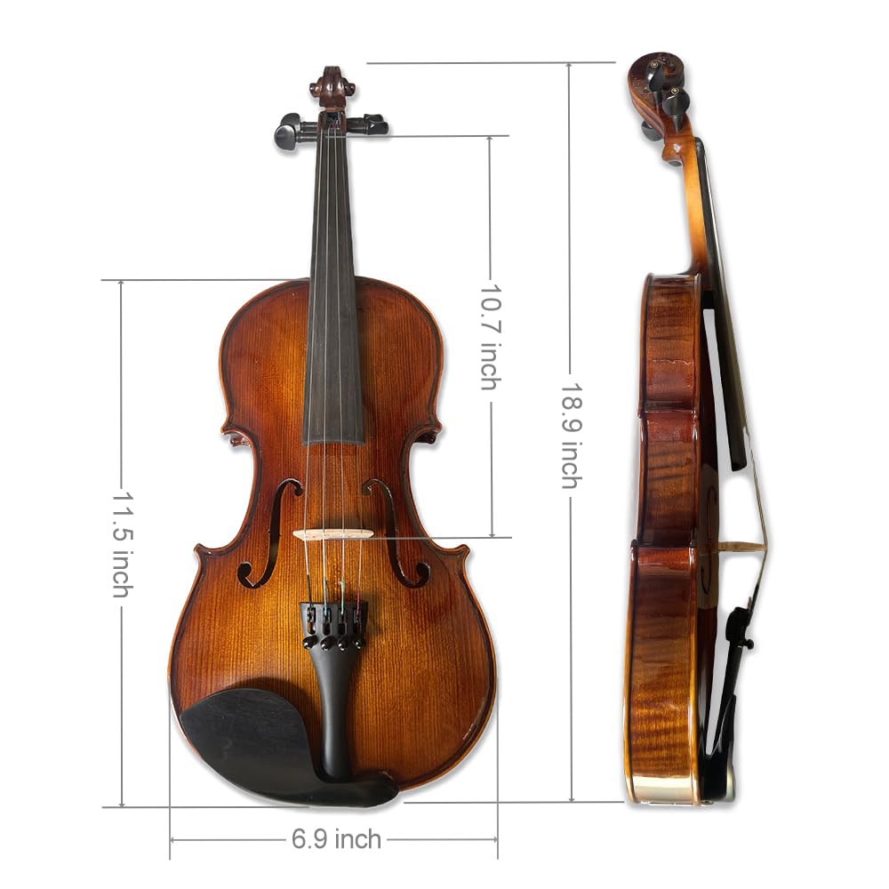 ModouString Acoustic Violin 1/4 4 String Violin Kit with case,bow for Adults Kids Solid wood Ebony Fittings Maple Spruce Nice tone (1/4 size)