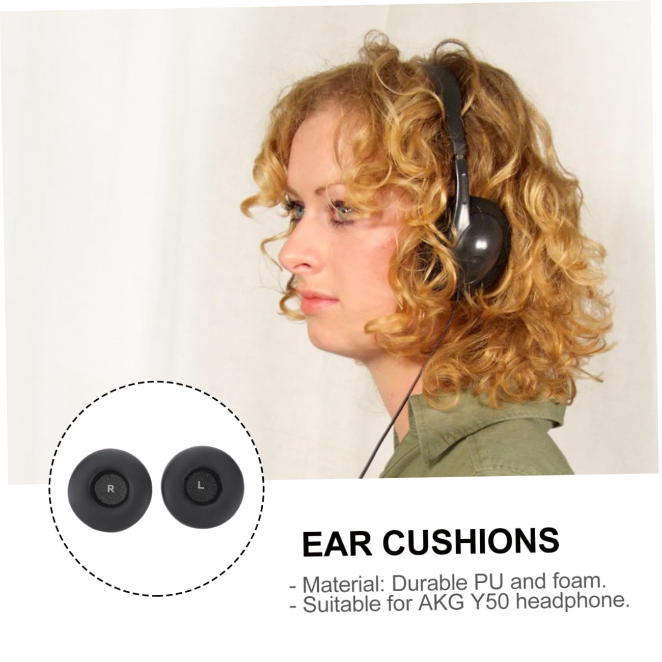 DOITOOL 2 Pares De Almohadillas De Repuesto para Auriculares Color Negro Cómodas Y De Espuma De Poliuretano.