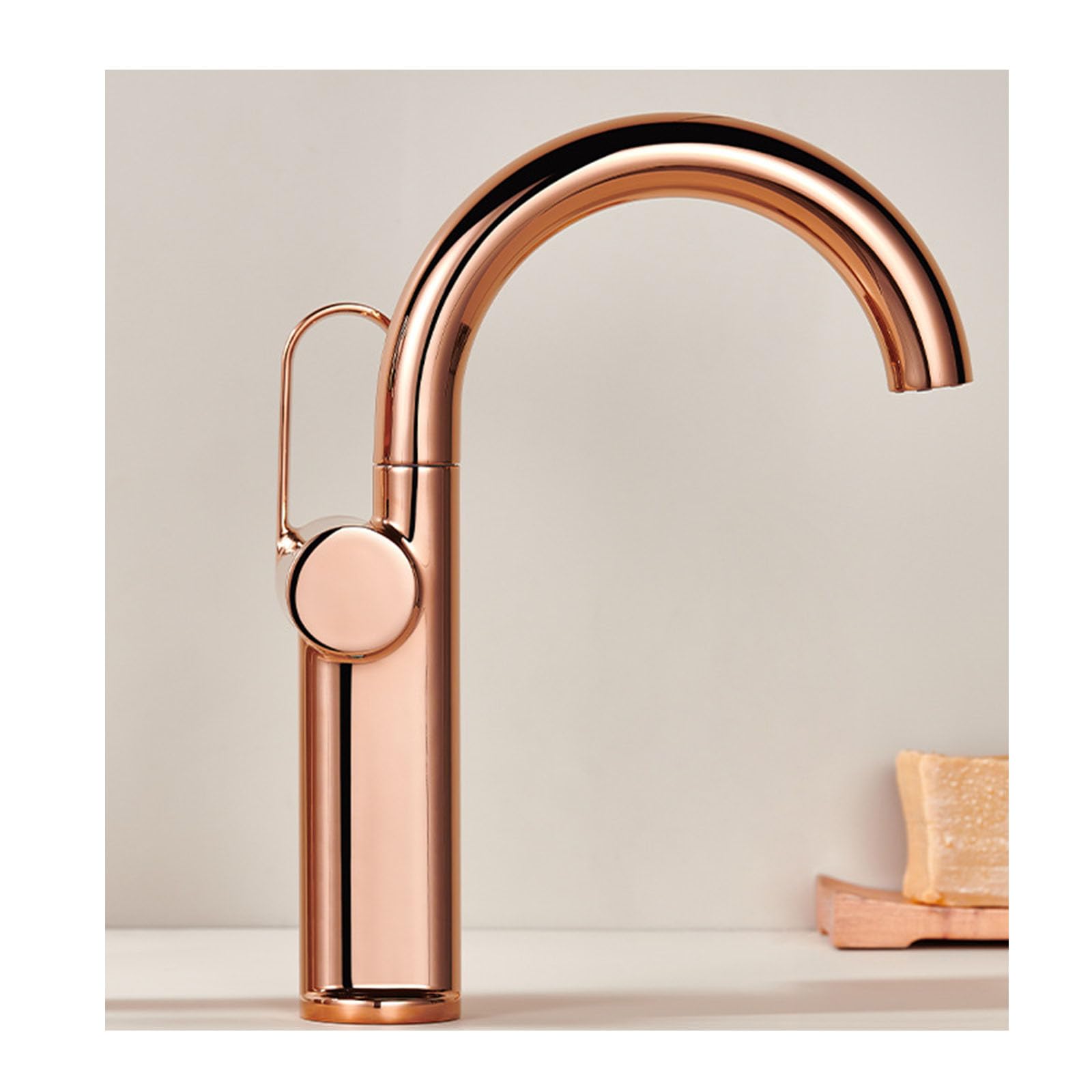 Single Handle Vessel Sink Faucet with Swivel Spout for Hot and Cold Water in Bathroom