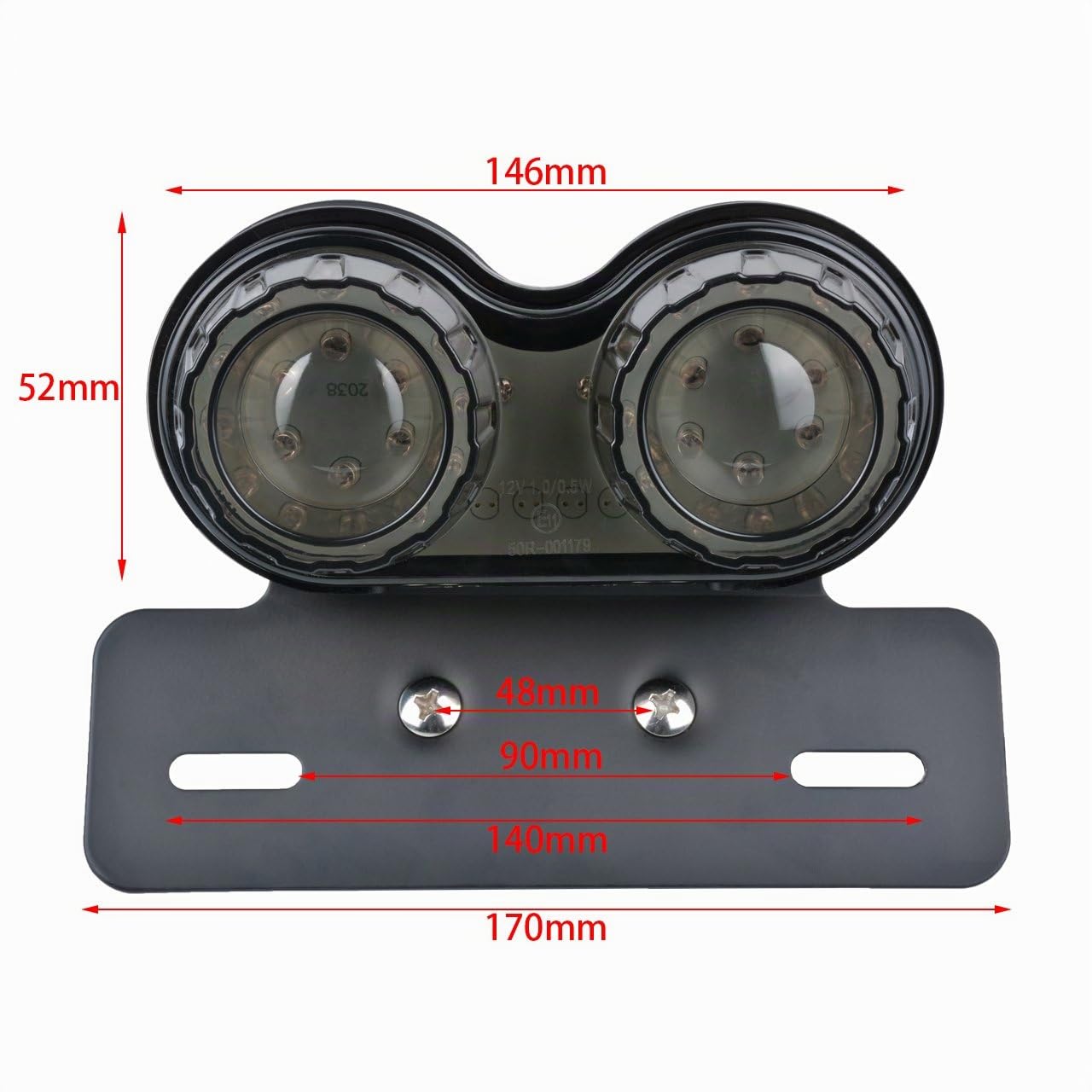 KATUR Feu arrière de moto 40 W 40 LED intégré, feu stop, clignotant avec support de plaque d'immatriculation pour H arley H onda Y amaha S uzuki K awasaki