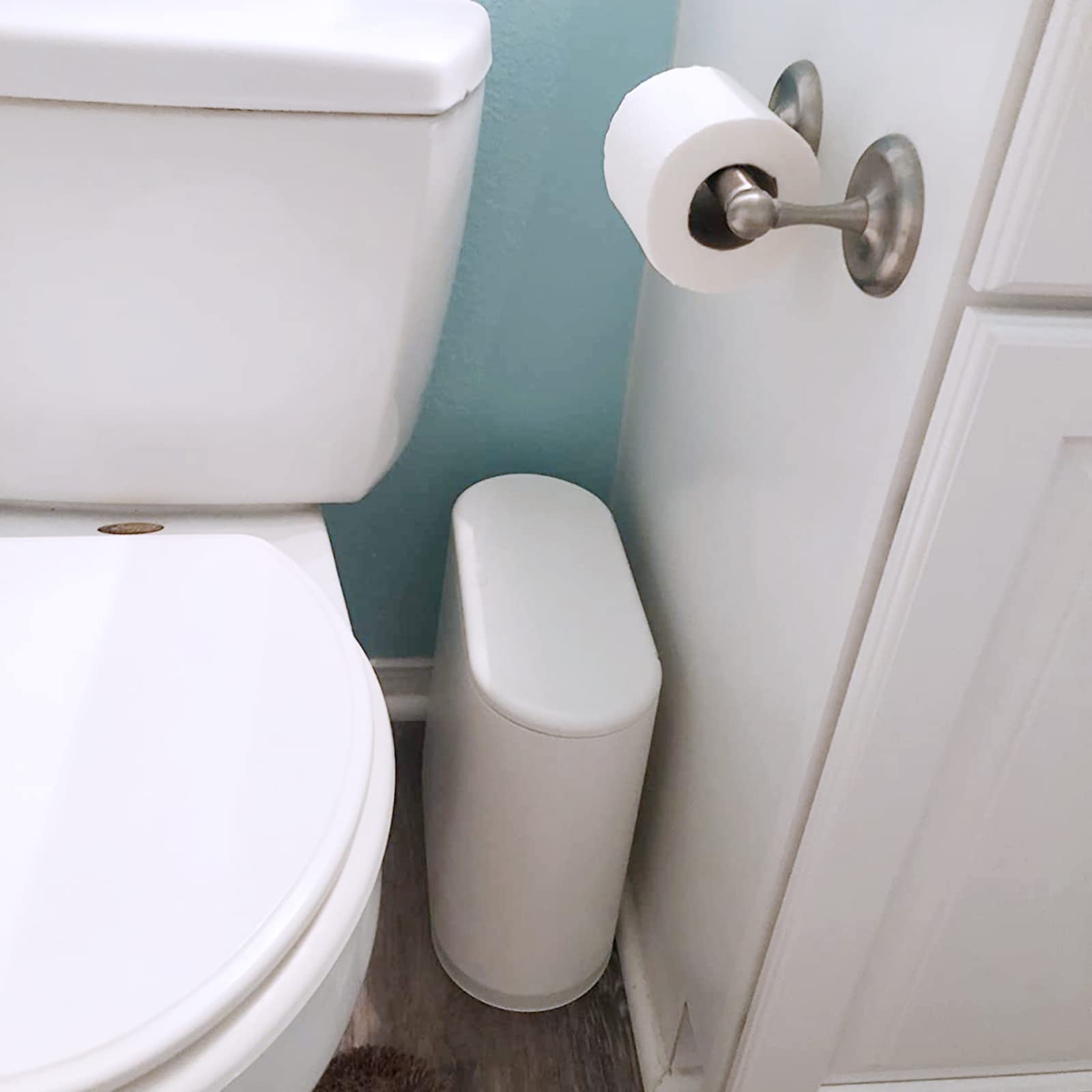 Mihoho Pattumiera grande da 80 litri con coperchio, pattumiera in bambù, per esterni, per casa, ufficio, bagno, cucina, 40 x 30 x 60 cm (colore legno premium