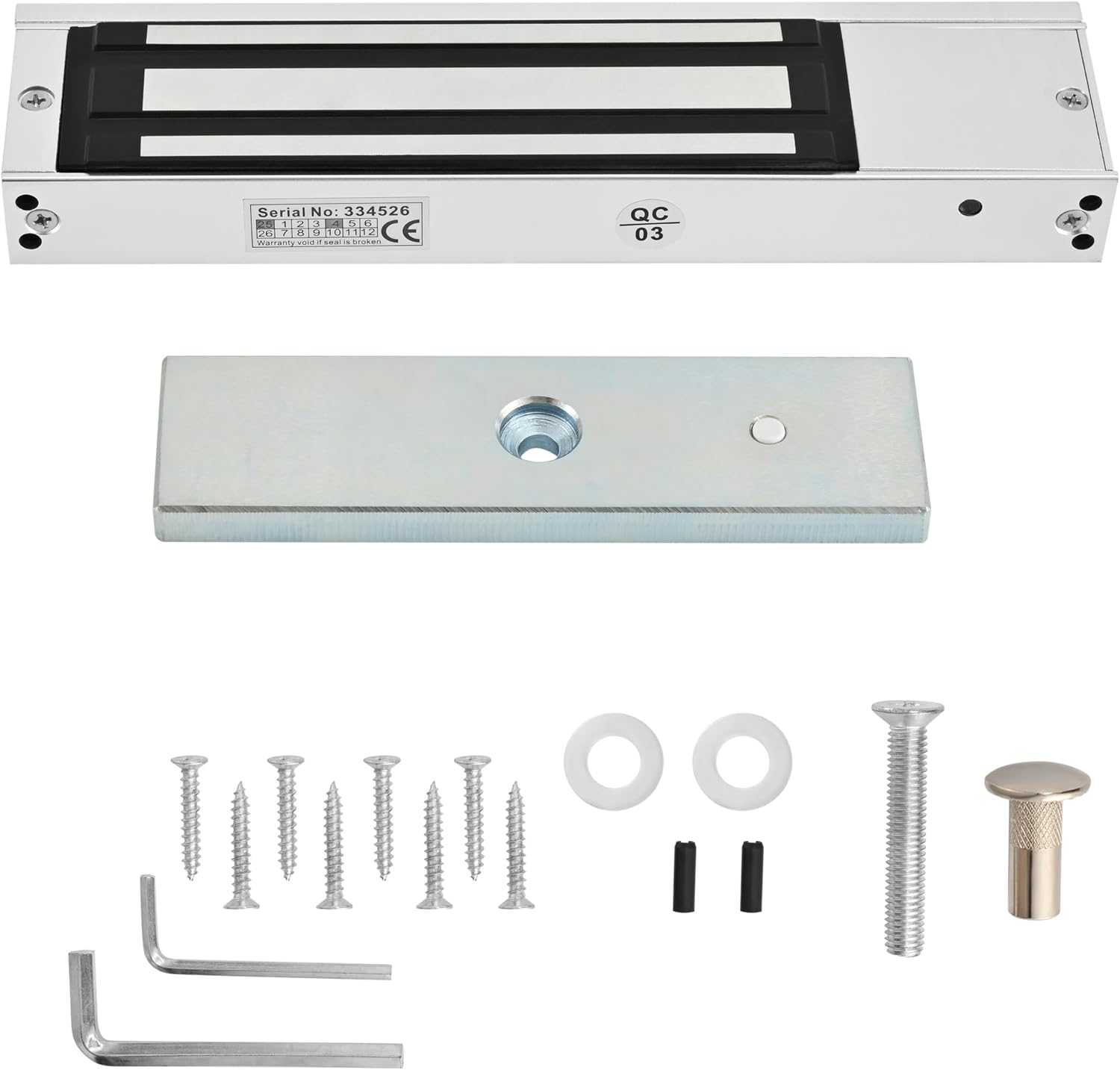 Electromagnetic Door Lock 12V DC Fail-Safe, Heavy-Duty 770LBS Holding, Surface-Mount, for Metal & Wooden Doors, Office/Commercial