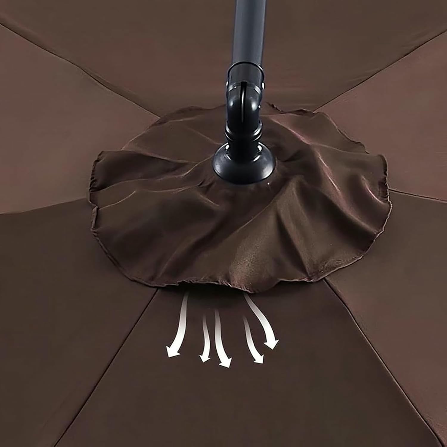 Replacement Umbrella Cover, 6 Arms/8 Arms Replacement Parasol Fabric Cover, 300/270/200CM Replacement Parasol Canopy, Waterproof UV50+, For Standard & Cantilever Parasols(Black,6 ribs-3m(9.8ft))