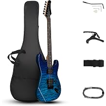 Electric Guitar Kit, 39 Inch H-H Pickups Beginner Electric Guitar Set with Bag, Strap, Cable, Accessories