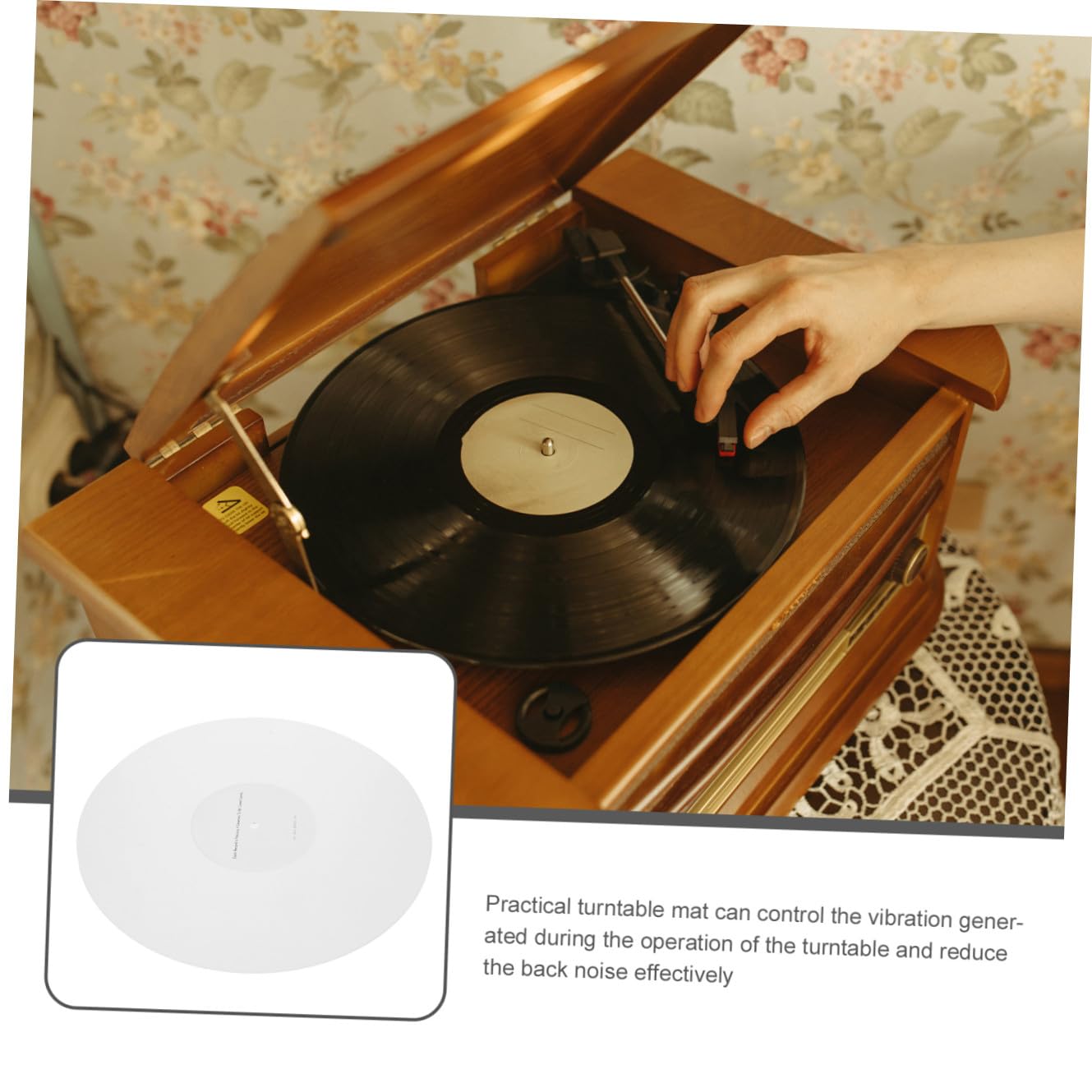 Acryl Plattenspielermatte 12 Zoll für Vinylplatten, Weiß