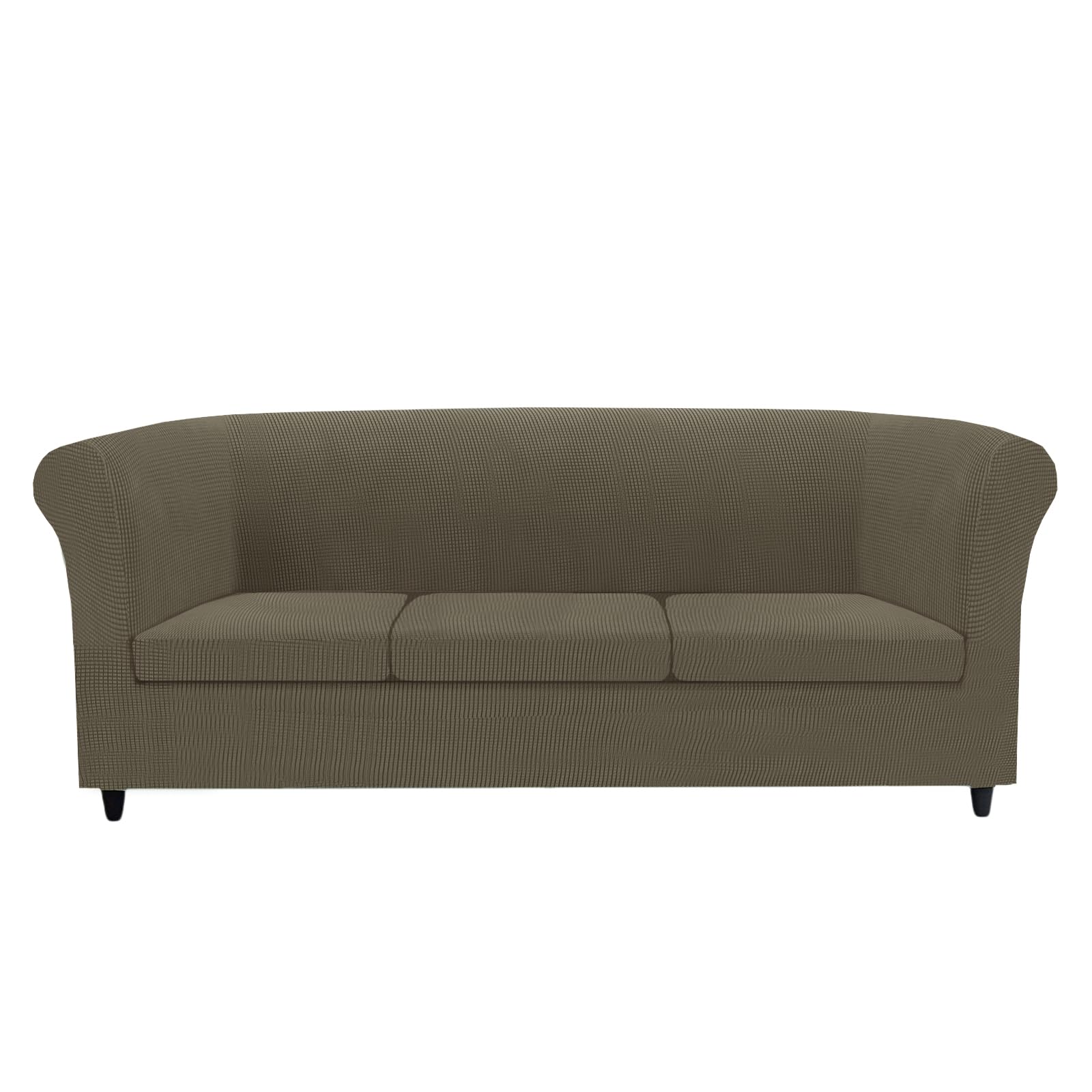 KYJSW Chesterfield Sofa Cover Stretch Jacquard Fabric Couch Slipcover With Armrests Cushion Cover Seat Cover Non-Slip Furniture Protector (Khaki,XL SOFA+3 LARGE SEATS)