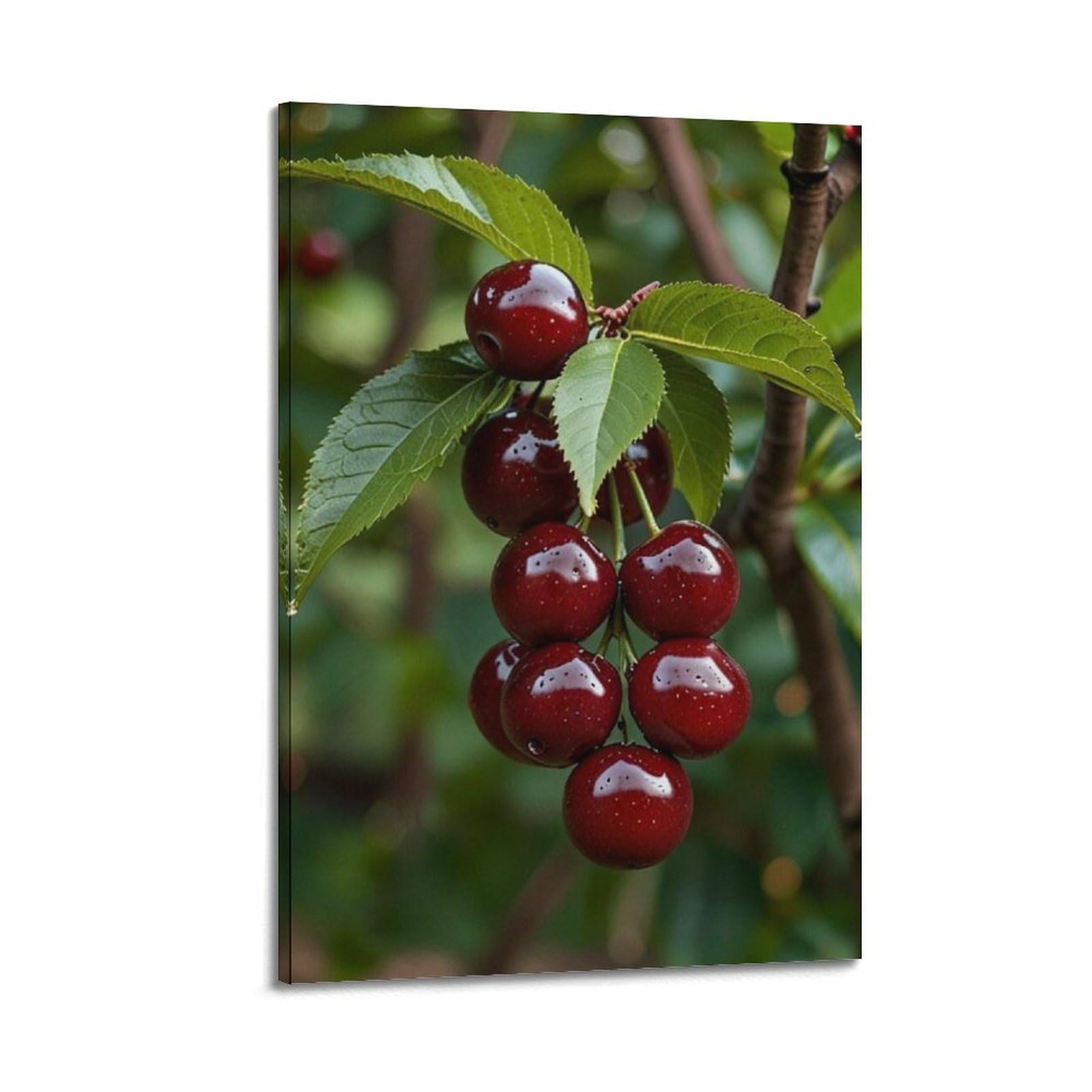 Poster cerises rouges suspension murale sans cadre 40x60