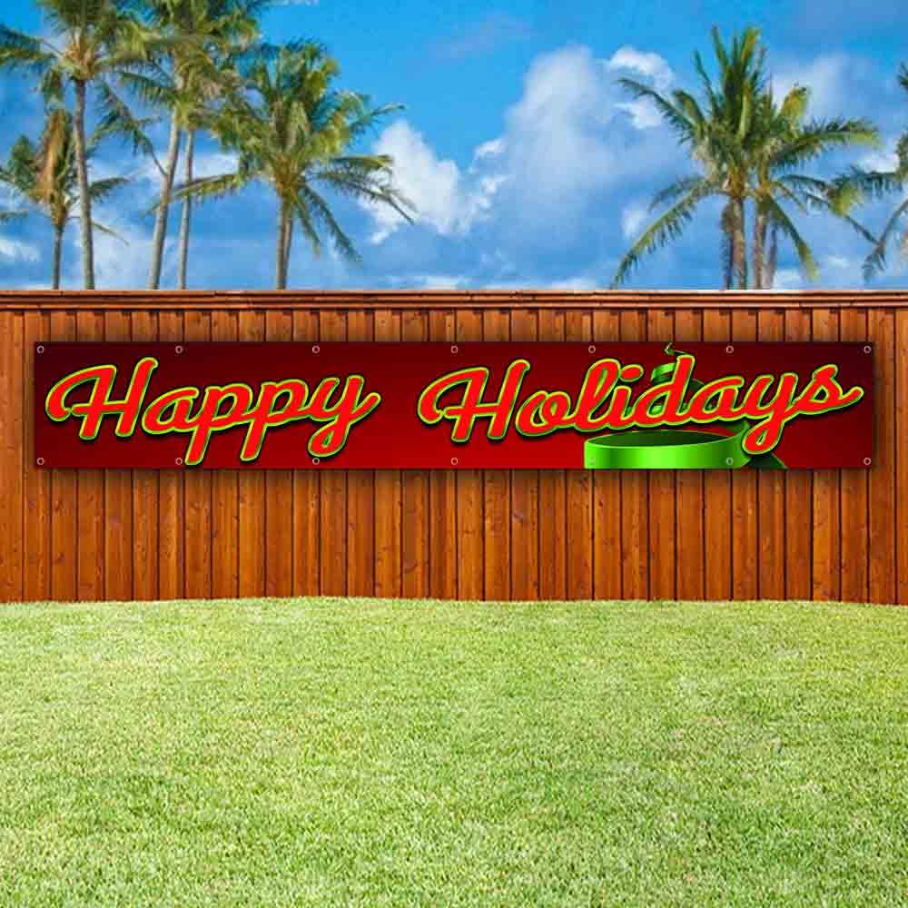 Amazon.com : Happy Holidays Extra Large 13 oz Banner | Heavy-Duty