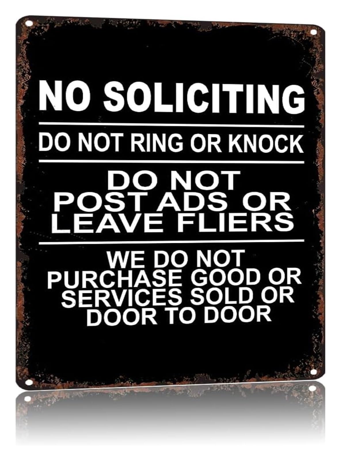 NWPNLXEA Humorous No Soliciting Sign Do Not Disturb Retro Metal Tin Sign for Office Door Porch 8 X 12 in