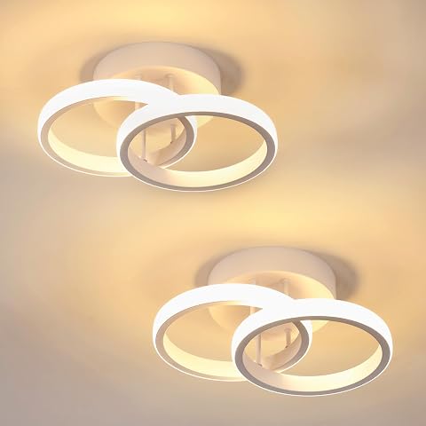 2 Pezzi Plafoniera LED Soffitto Rotondo 22W 2475LM 3000K, Ø25CM