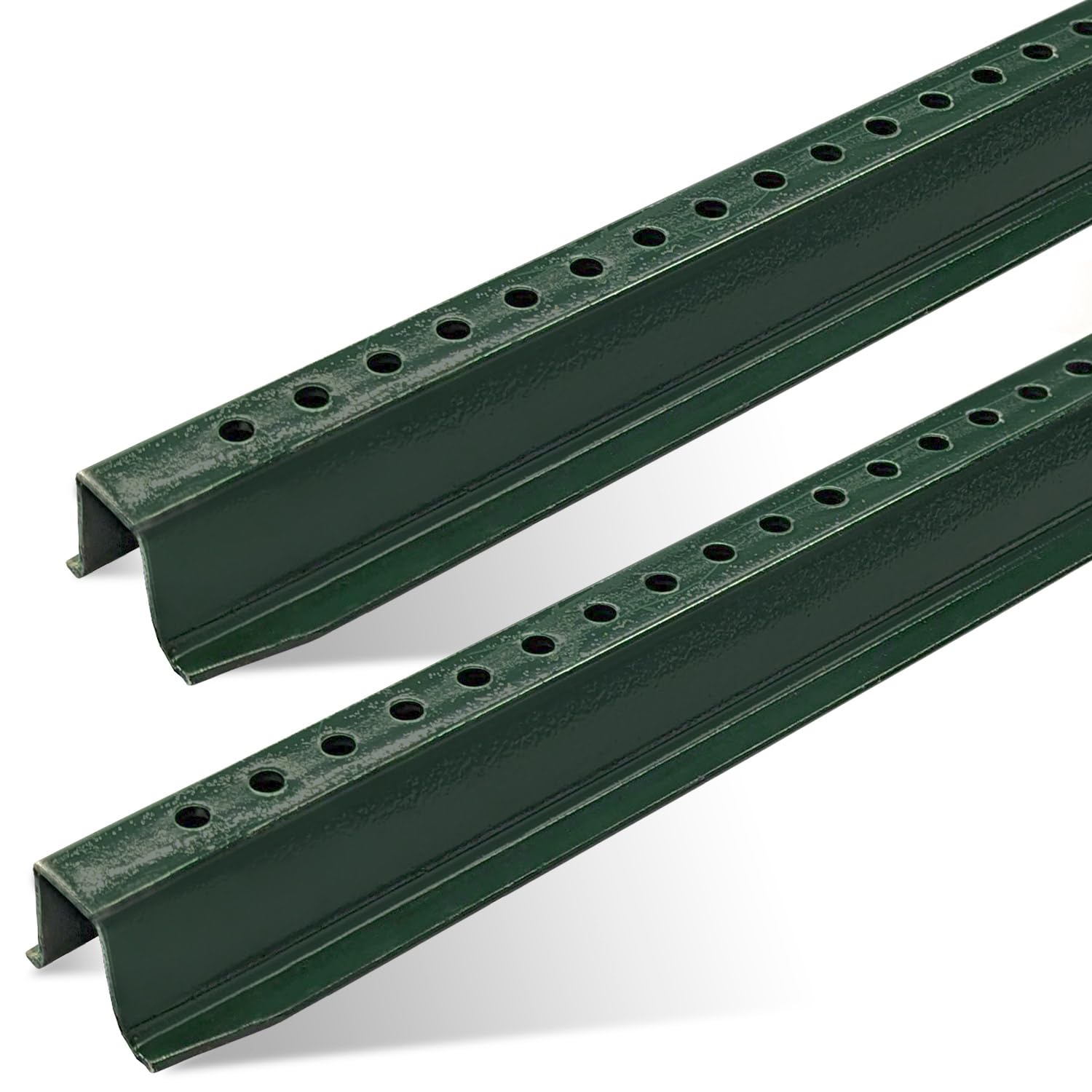 U Channel Sign Post, 6 Feet Tall 2 LBS Steel per Foot, Heavy Weight Post, Baked on Green Enamel (Pack of 2)