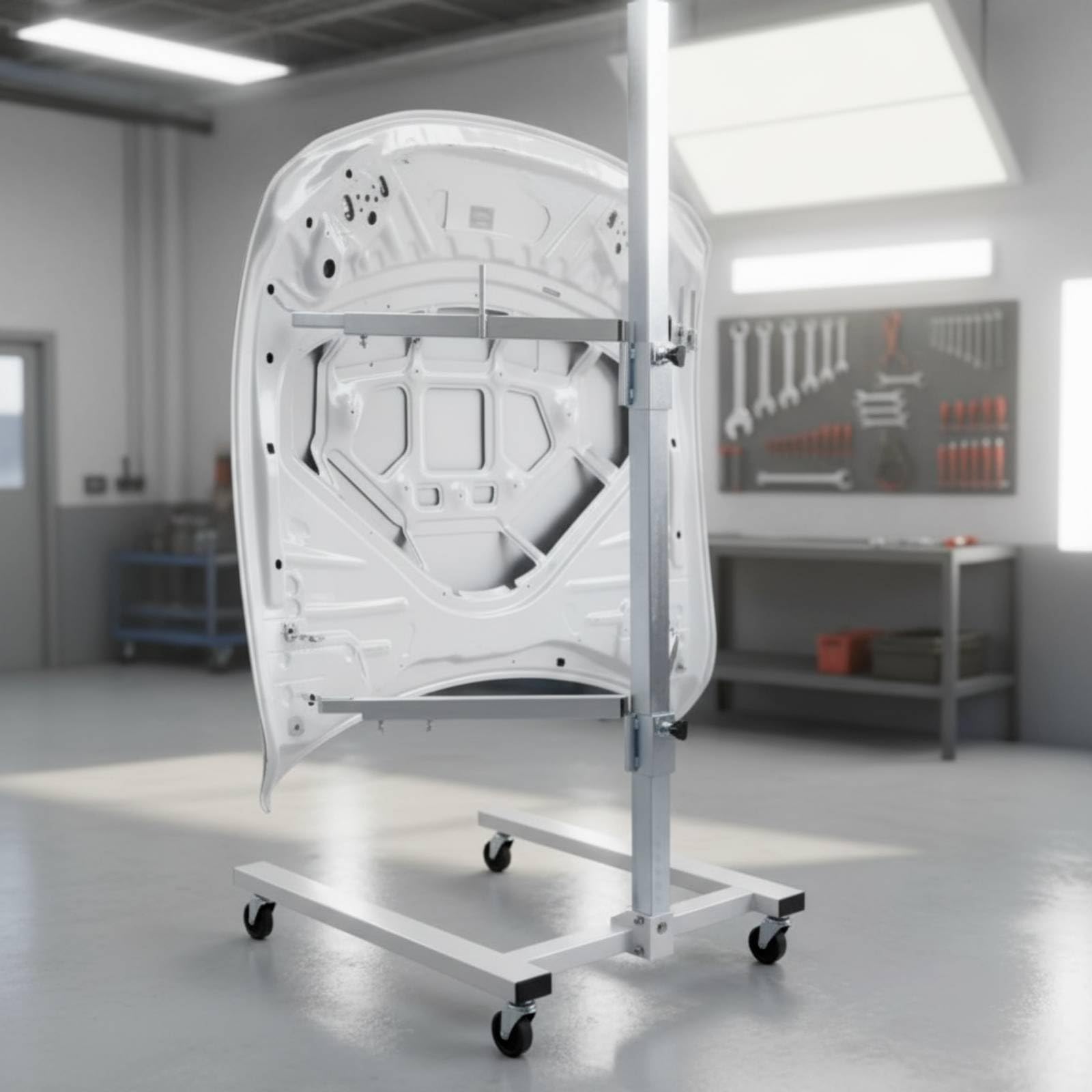 Qianly Cavalletto Regolabile con Ruote Telescopico Supporto Mobile per Carrozzieri, Meccanici, Carrozzeria
