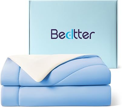 Bedtter Cooling Comforter King Size - Cooling Blankets for Hot Sleepers, Lightweight Comforter for Summer with Dual-Sided Cool Tech, Soft Breathable Cold Bed Blanket for Sleeping, 106x90 Inches, Blue