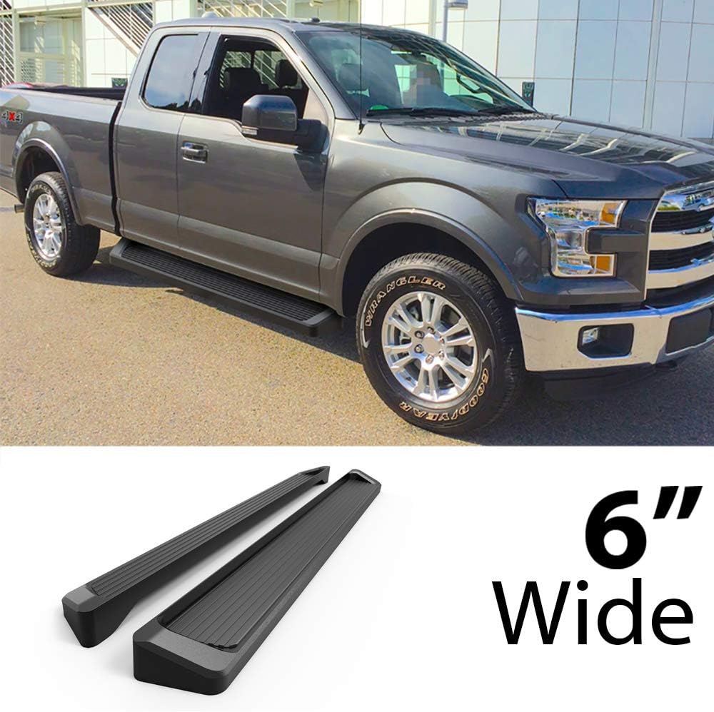 Compatible with Ford F150 2015-2026 Super Cab & F-250 F-350 Super Duty 2017-2026 (Nerf Bar Side Steps) 6" Black Eboard Running Boards