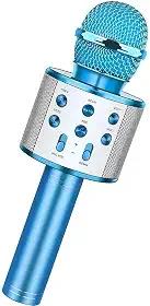 WS-858 Microfone de karaokê sem fio portátil, Player de karaokê portátil para celular Alto-falante HIFI Bluetooth embutido, Selfie 3-em-1 bateria de lítio recarregável Karaokê KTV MIC