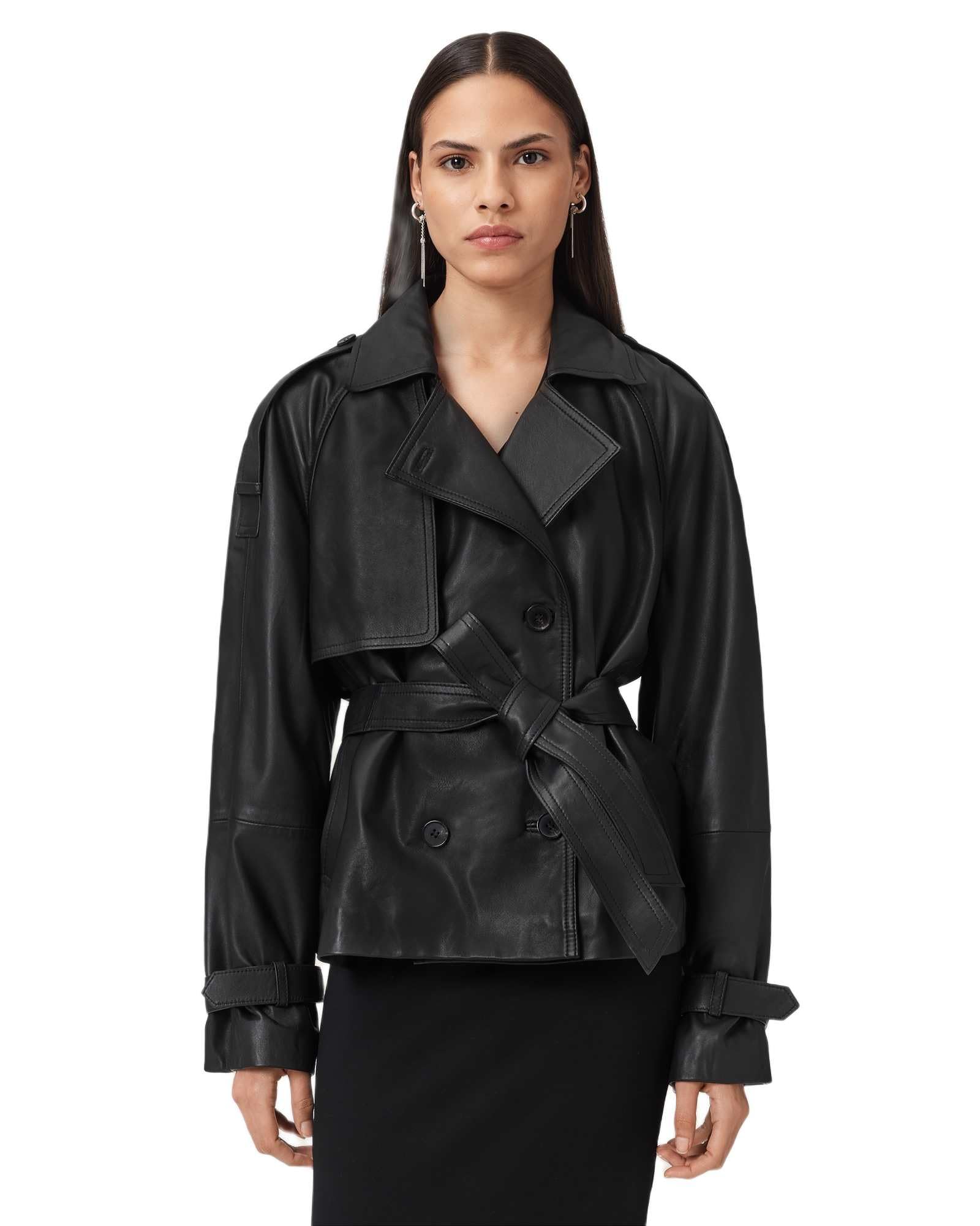 AllSaints Reed Jacket Capispalla, Nero, XS Womens