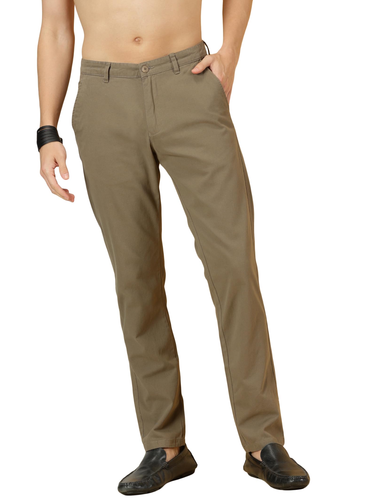 Thomas Scott Men's 100% Cotton Slim Fit Casual Chino Trouser (Beige, 36)
