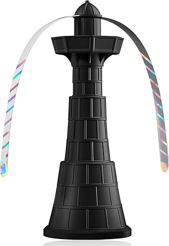 Ventiladores de mosca con cuchillas holográficas, 3 alturas ajustables, portátil, alimentado por batería, colocado o colgado, ideal para