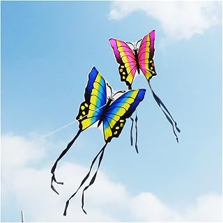 Kite Butterfly Kite with Handle line Children Kite Flying Toys Easy Control Ripstop Nylon Birds Eagle Kite Durable, Foldable, Easy to Carry, and Easy to Fly. Kite Toys (Color : Blue Kite with 100m)
