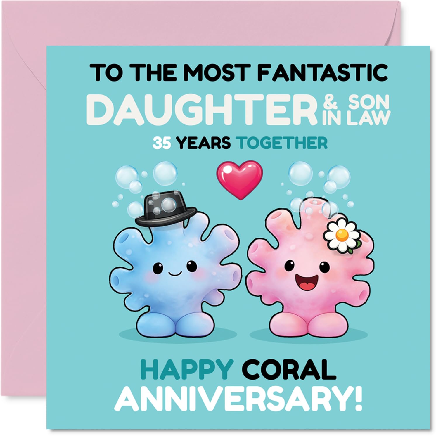 Cute 35th Anniversary Card for Daughter & Son in Law