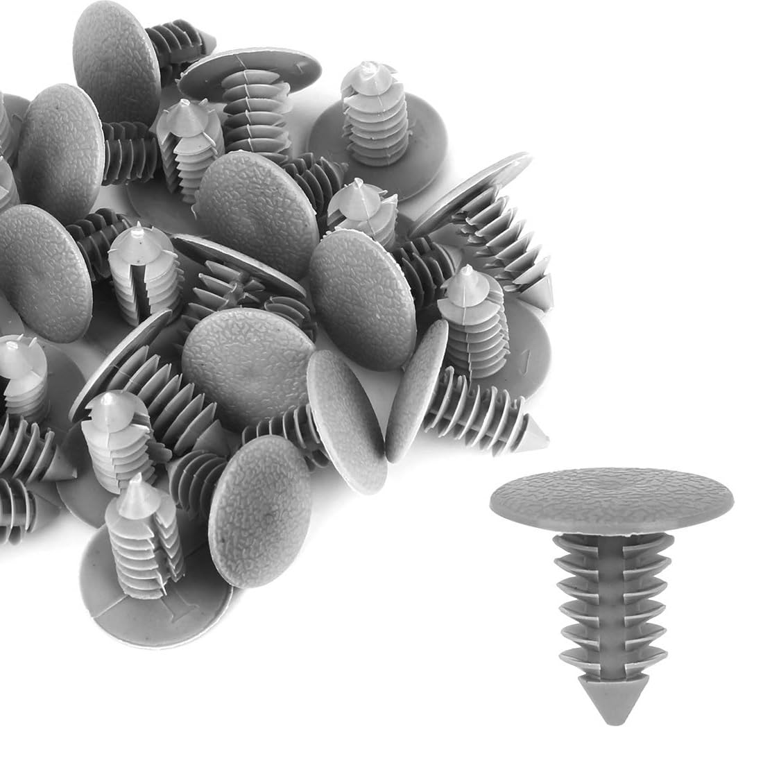 Remaches de plástico automotriz para guardabarros, clips de parachoques gris con agujero de 9mm 6