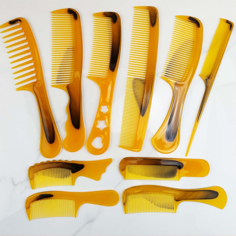 HASINA Professional Comb Set,Fine Pro Tail Combs, Not Breakable Hair Comb Styling Comb - Premium Grade for Men and Women - Parting Teasing and Styling (Combination B (10 pcs))