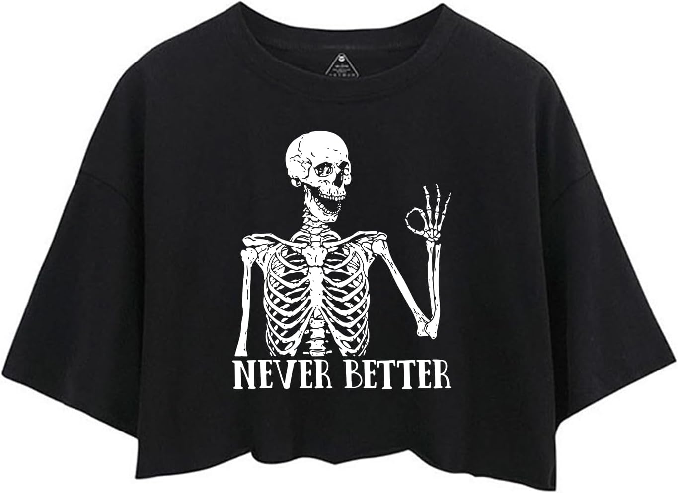 Cropped t Shirts for Women-Skeleton Crop Tops-Squad Goals Gym Tank, Soft Stretch Cotton Workout for Strength Training