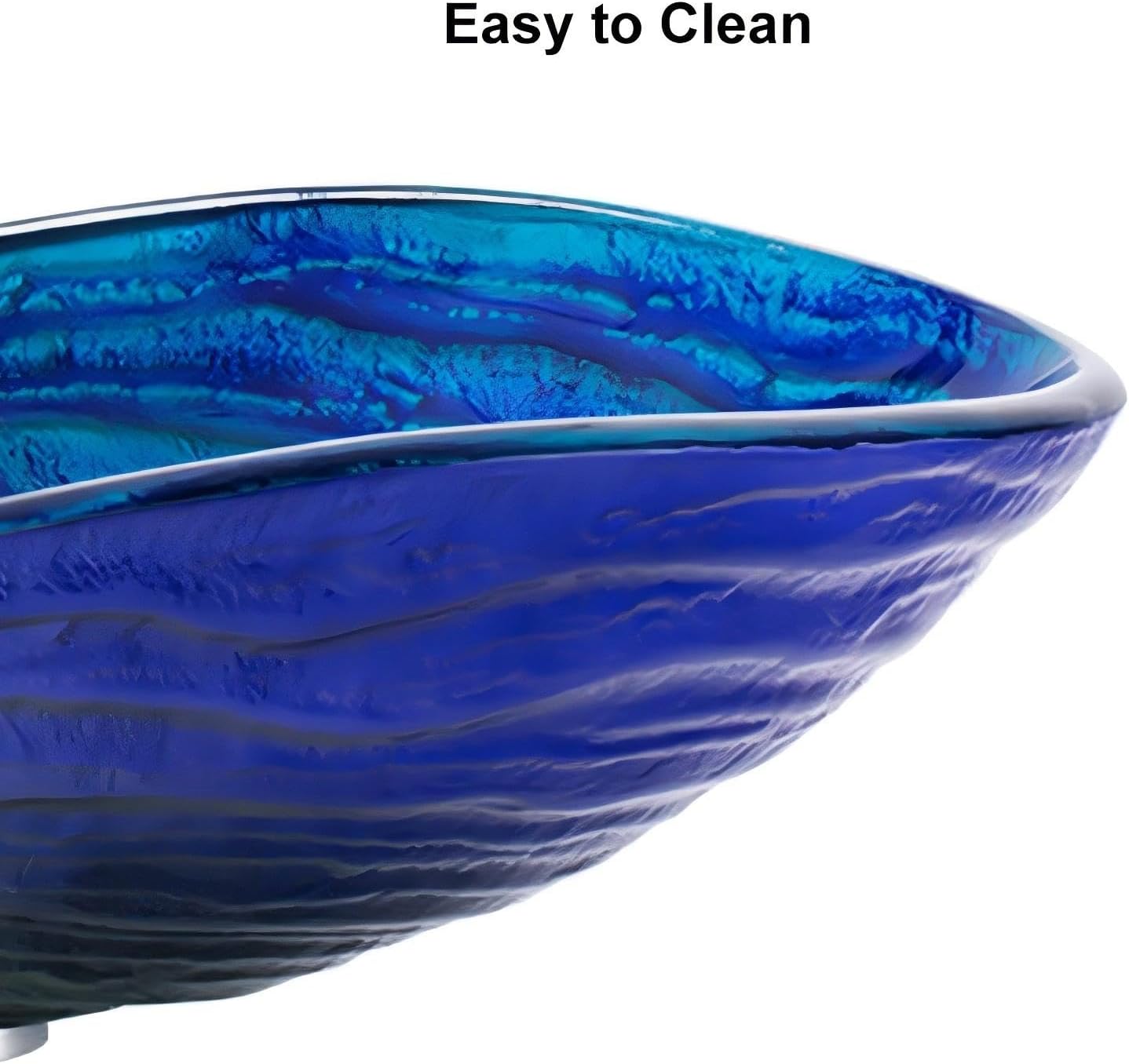Vessel Sink, 21.6" Bathroom Sink Multicolor Irregular Teardrop Glass Bowl Sinks for Countertop Washbasin, Tempered Handmade for Modern Bathrooms Corrosion Resistant, Without Overflow