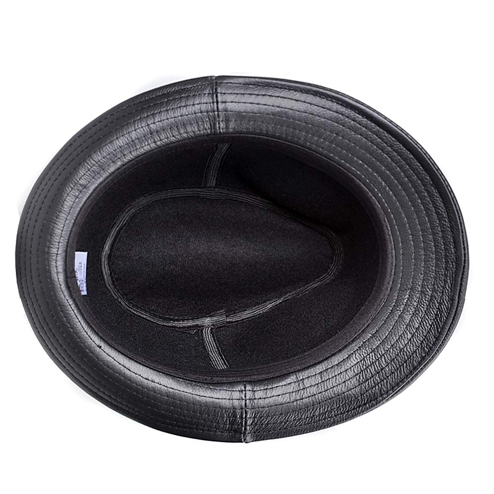 DongBao Cappello da Uomo Classico in Pelle Trilby Cappello Fedora Cappello Jazz da Uomo Stile Vintage Cappello Panama