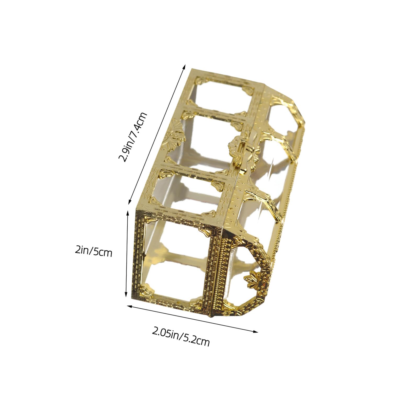 Scatole Portaconfetti Dorate in Plastica 12 Pezzi 7,4x5,2x5 Cm Coperchio a Scrigno Stile Pirata per Matrimonio Confezioni Regalo per Dolcetti e Caramelle