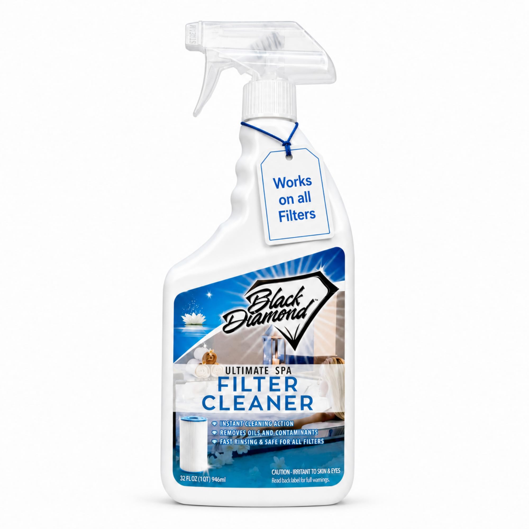 Black Diamond Stoneworks Ultimate Spa Filter Cleaner szybko działający spray do wanny z hydromasażem i filtrów basenowych.