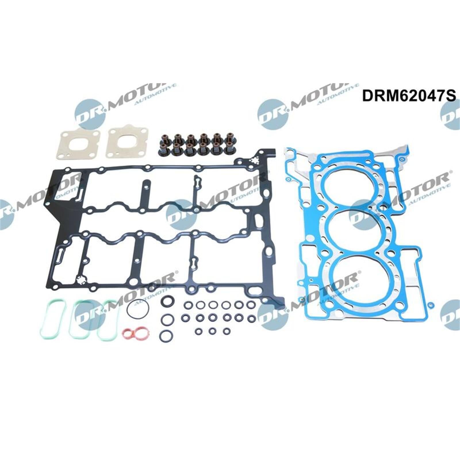 DR.MOTOR AUTOMOTIVE DRM62047S Kit guarnizioni Testata con guarnizione cappa testa del cilindro con guarnizione testata con guarnizione tenuta stelo valvola con guarnizione(i) collettore aspirazione | Compatibile con: FORD FIESTA VII, FOCUS IV, FOCUS IV St