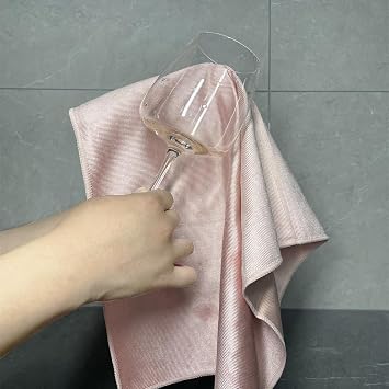 Extra Large Microfiber Glass Polishing Cloths Microfiber Glass Cleaning Cloth Streak Free Lint Free Bar Towel 40 X 60cm 2 Pack Pink