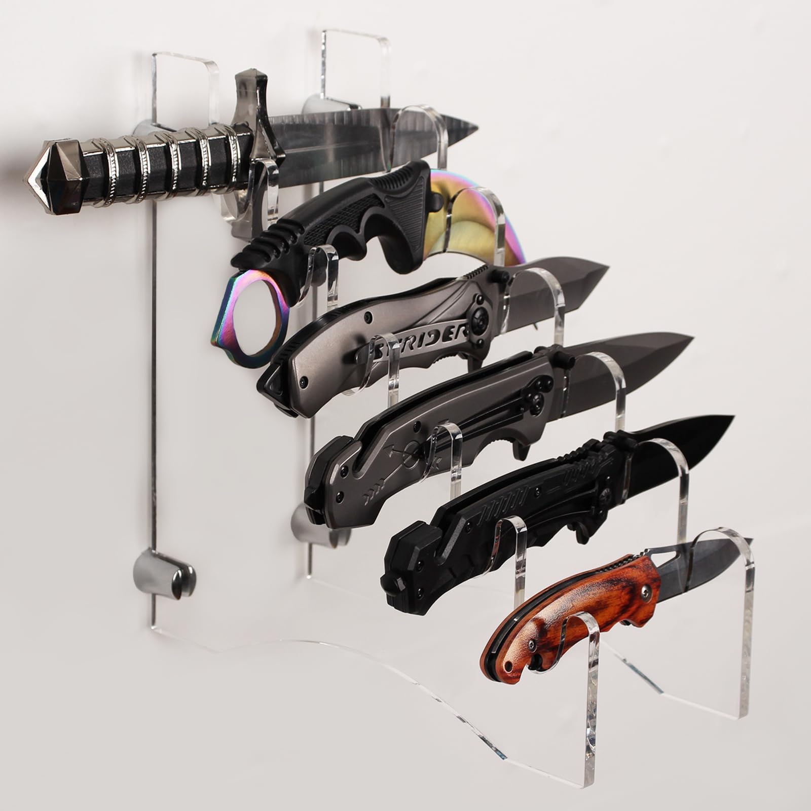 Acrylic Knife Rack Display Stand - Wall Mount Storage