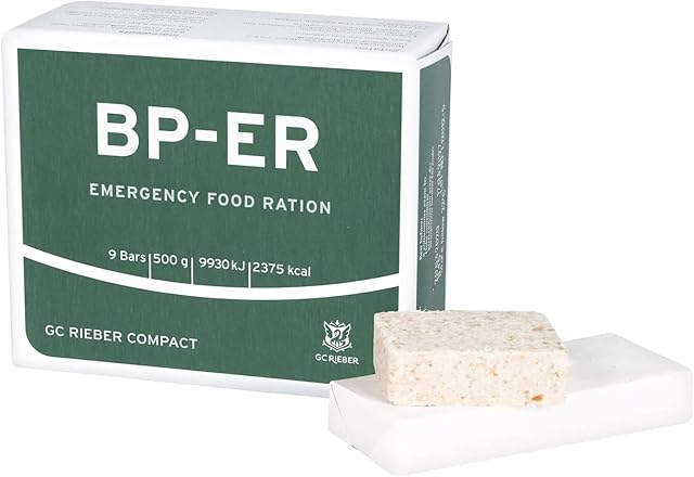 BP-ER Emergency Food Ration Biscuits - Camping - Hiking (500g (1 Pack - 9 Bars))