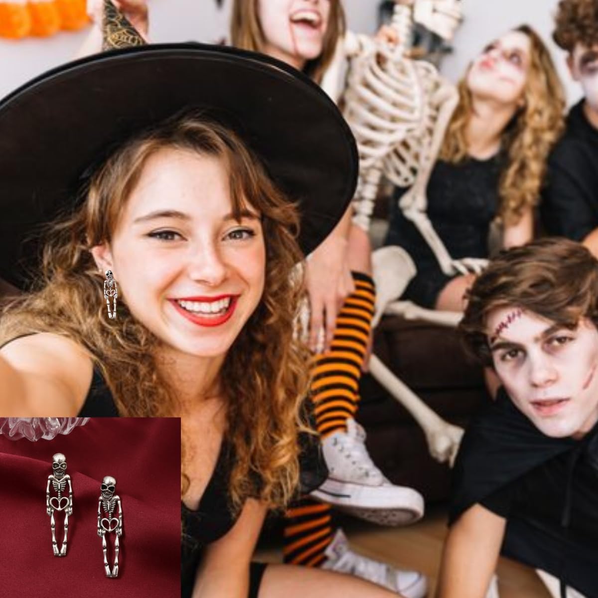 Halloween Earrings for Women, Pumpkin & Skeleton & Spider Style Dangle Earrings Halloween Party Costume Jewelry Accessories Gifts for Woman - Image 4