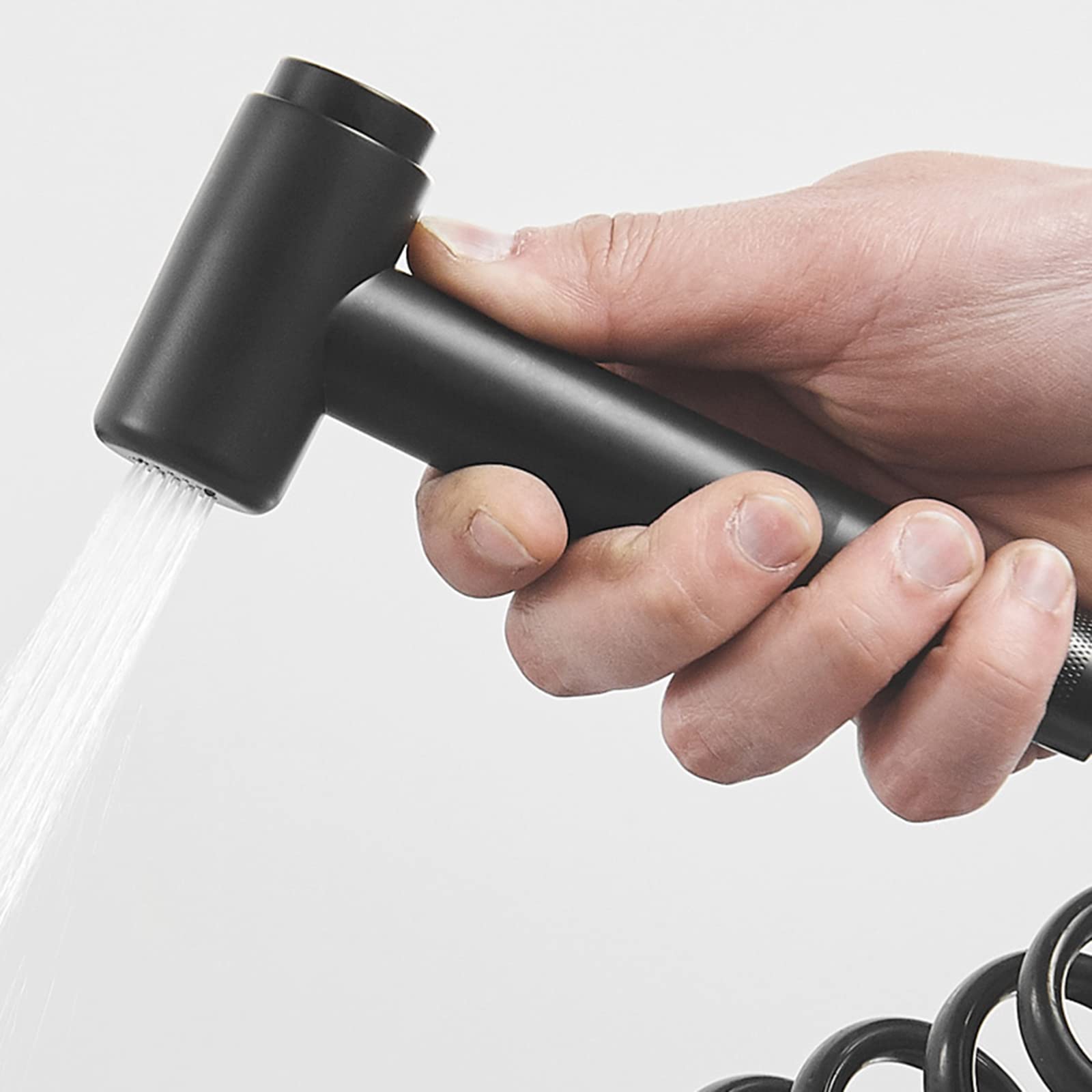 Faucet Rubinetti da Cucina a Parete Rubinetto da Cucina a Parete Nero con Pistola Spray Multifunzione Ottone Calda e Fredda Cucina Mixer Cucina rubinetto-25 cm (25 cm) Water-Tap