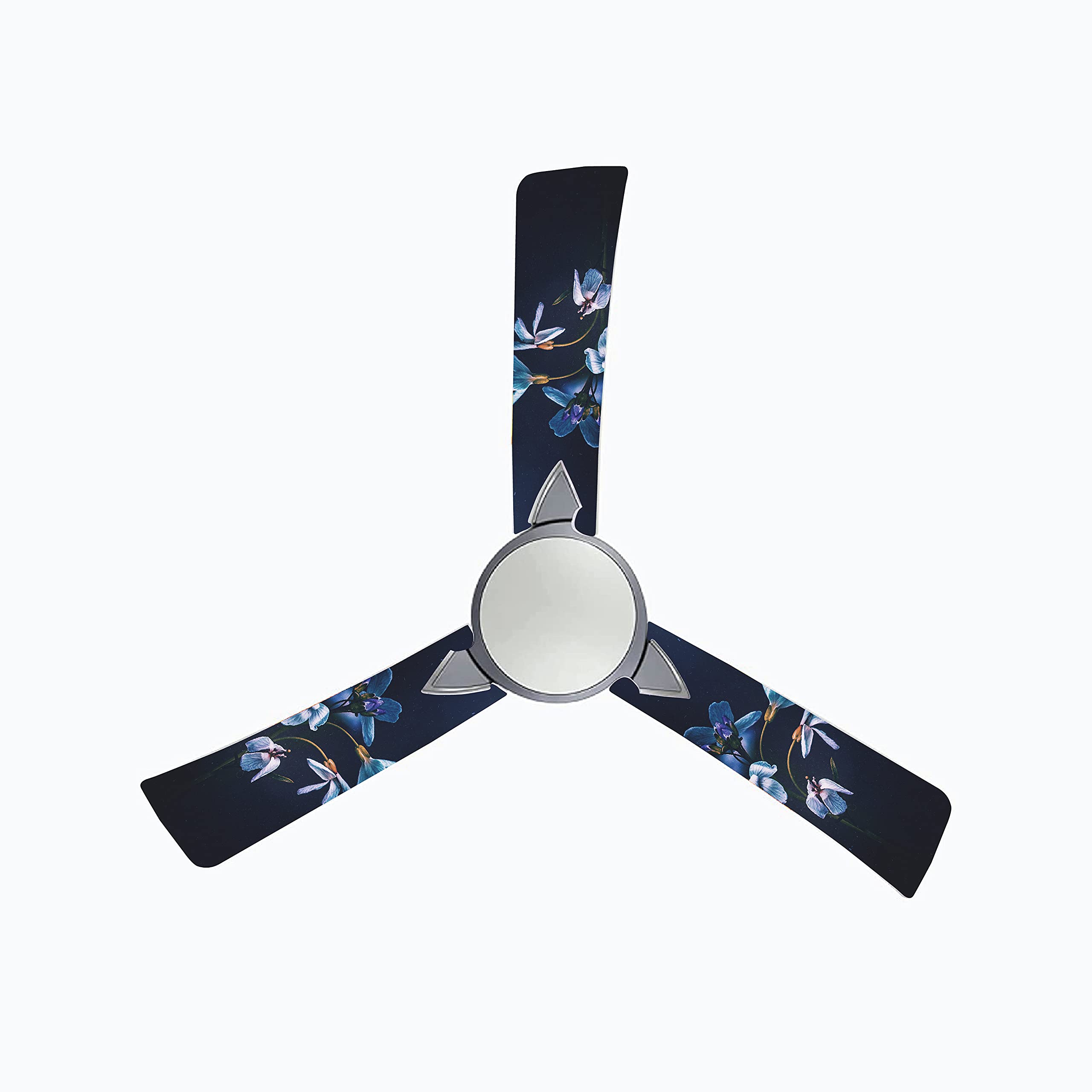 Flower Ceiling Fan Blade Stickers for Living Kids Couple Bedroom Home Office Decor Vinyl Printed Fan Leaf Decal L X H 50 X 16 Cms Each (4 pcs)-image-3