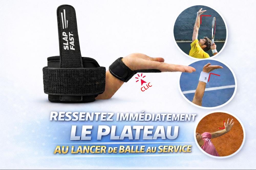 𝐬𝐥𝐚𝐩 𝐟𝐚𝐬𝐭® – Outil Pédagogique Tennis pour Fouetté, Relâchement du Poignet, Service et Timing | Entraîneur Sensoriel pour Tous Niveaux, Enfants dès 7 Ans
