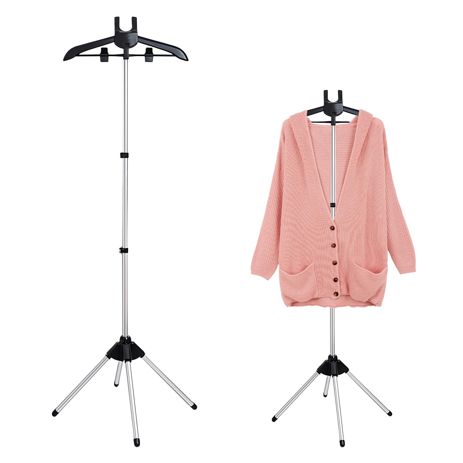 yssgtt Adjustable T Shirt Display Stand, 32-63 inch T Shirt Display for Adult Portable Hanging Clothes Display