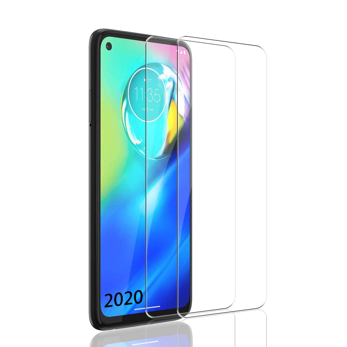 Moto G Power 2020 Screen Protector by YEYEBF, [2 Pack] Tempered Glass Screen Protector [Bubble-Free][Case-Friendly][3D Glass][9H Hardness] Screen Protector Glass for Motorola Moto G Power 2020