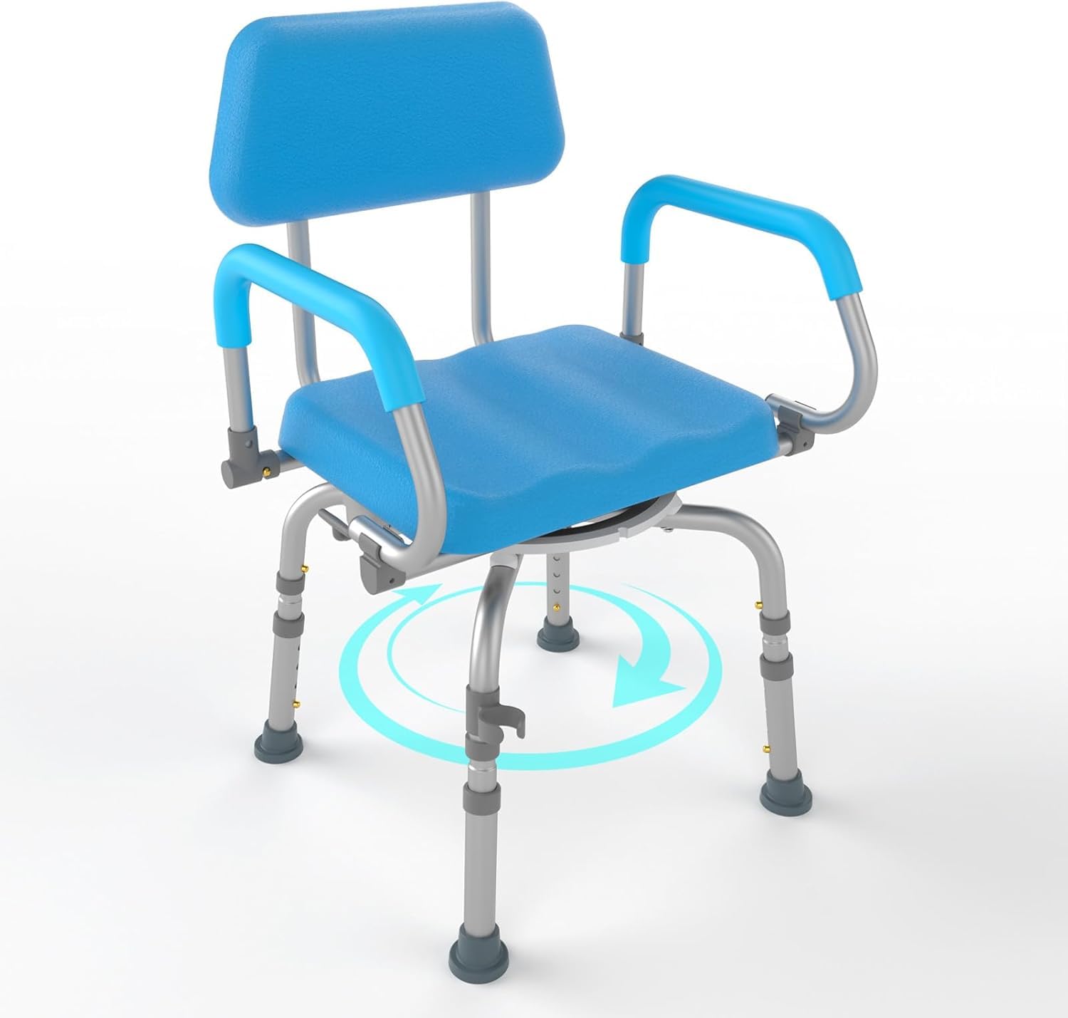 Silla de ducha giratoria de 360° elegible para FSA/HSA para ducha interior, asiento de ducha ajustable con brazo giratorio, asiento de baño para bañera, silla de bañera para discapacitados para