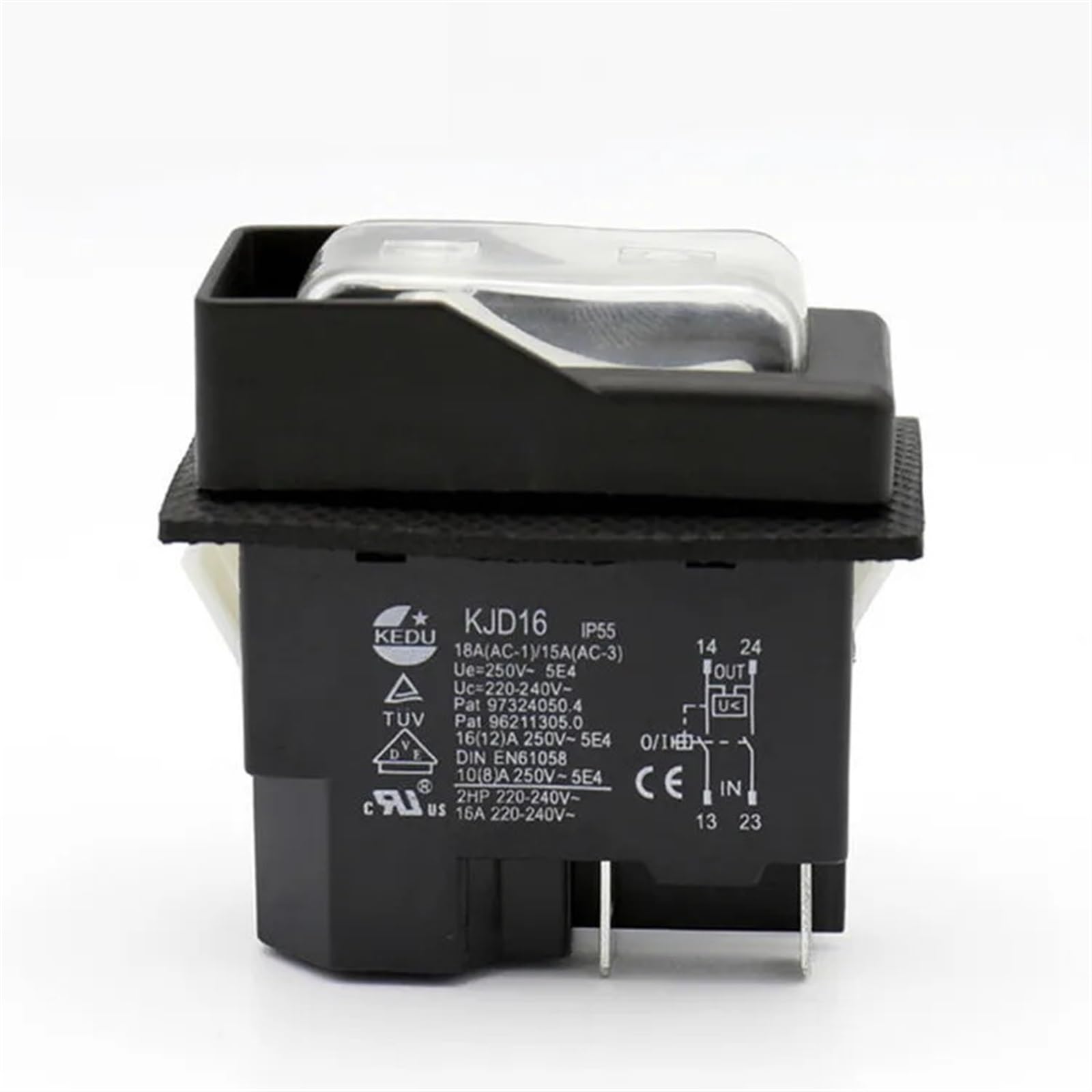 KJD16 220V-240V 120V 4/5 pines Botón pulsador magnético Interruptor de encendido y apagado con protección contra sobrecarga UVLO for repuestos de herramientas eléctricas(220V 5 pins)