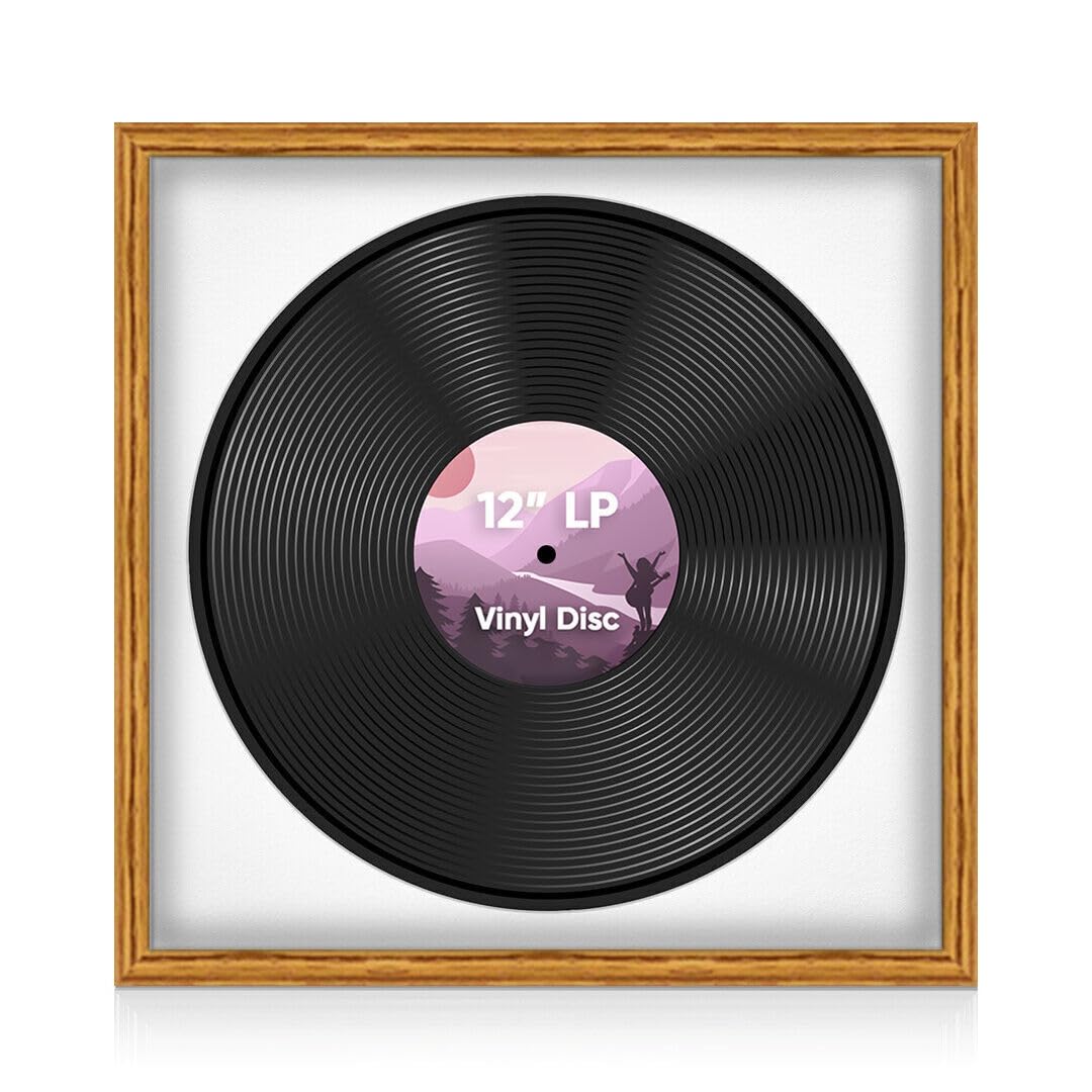 Alison Kingsgate 16×16" Vinyl Record Frame for 12 Inch LP Disc - Premium Oak Photo Frames with White Mount - Engineered Wood with Shatterproof Perspex Front - Classic Display for Music Lovers — image 1