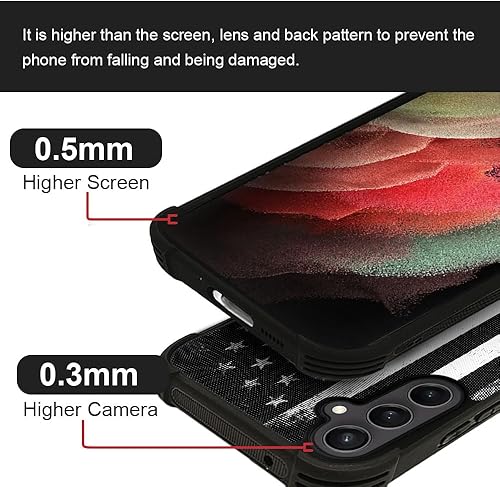 Miniatura 3 de CARLOCA Funda compatible con Samsung Galaxy S24 Plus, diseño retro negro de bandera estadounidense, ultra protección, a prueba de golpes, silicona